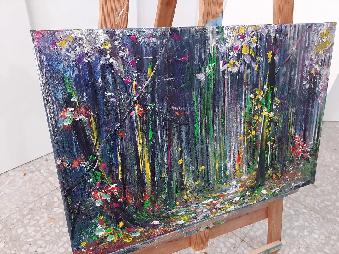 Mystical forest — original impressionist oil painting by Volodymyr Myriyevskyy, 16'' x 24'' (40 x 60 cm) — photo 5