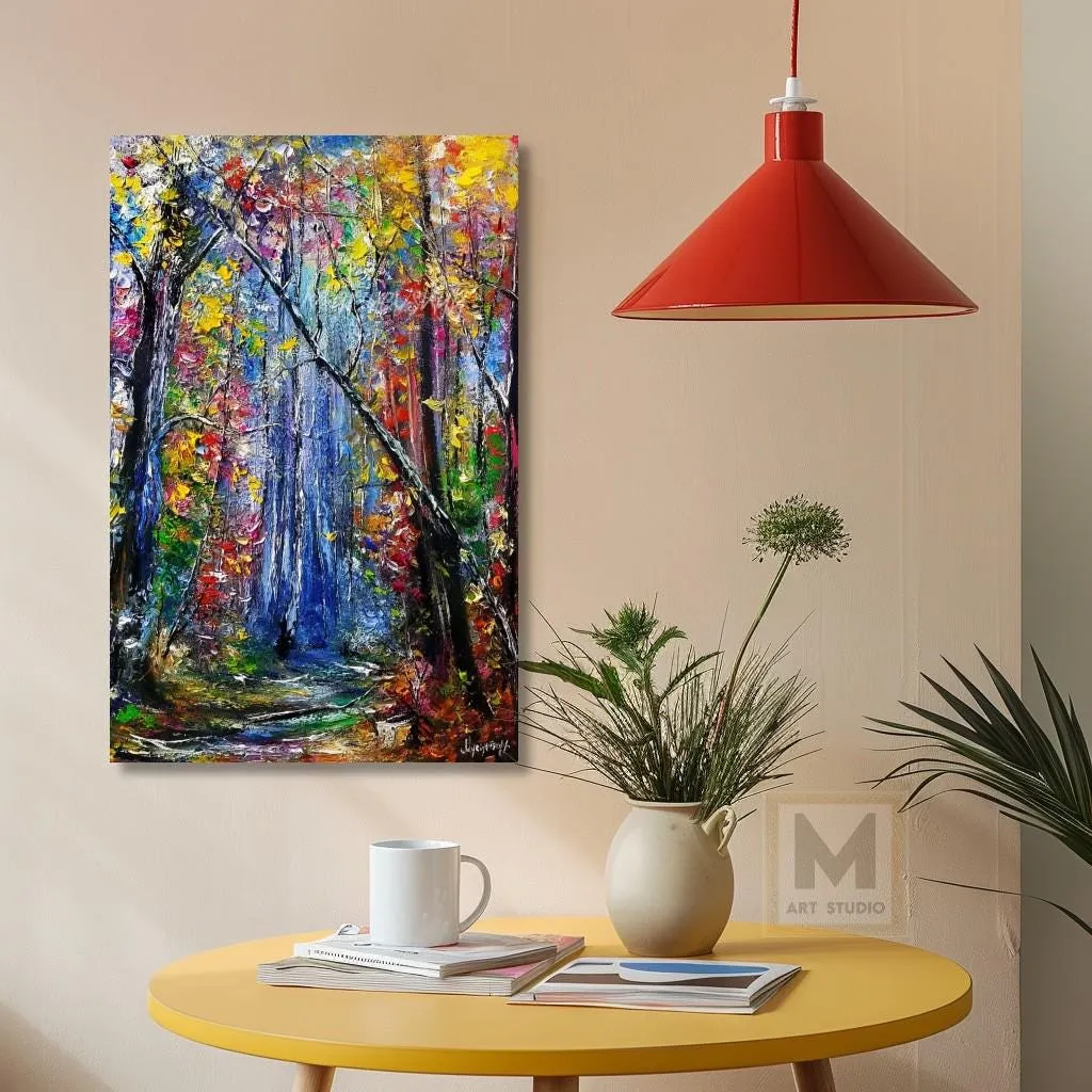 Enchanted Forest — original impressionist oil painting by Volodymyr Myriyevskyy, 16''x 24'' (40 x 60 cm) — photo 3