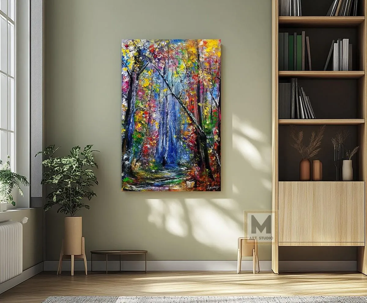 Enchanted Forest — original impressionist oil painting by Volodymyr Myriyevskyy, 16''x 24'' (40 x 60 cm) — photo 4