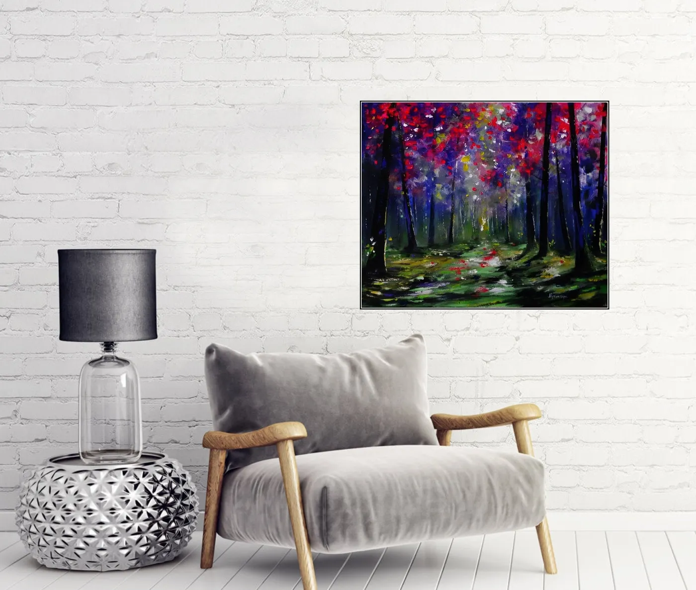 Morning fairy forest — original impressionist oil painting by Volodymyr Myriyevskyy, 24''x 20'' / 50x60cm — photo 3