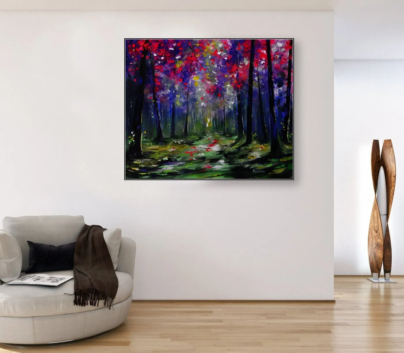 Morning fairy forest — original impressionist oil painting by Volodymyr Myriyevskyy, 24''x 20'' / 50x60cm — photo 5
