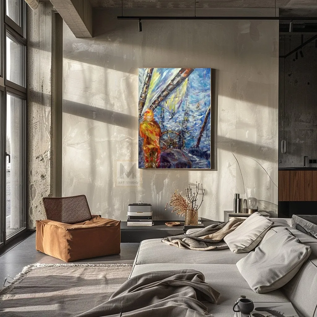Storm at sea — original impressionist oil painting by Volodymyr Myriyevskyy, 20''x28'' (70x50cm) — photo 6
