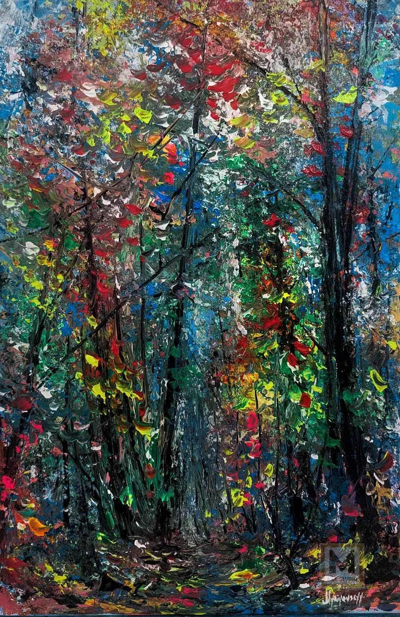Fairy forest — original impressionist oil painting by Volodymyr Myriyevskyy, 16'' x 24'' (40 x 60 cm)