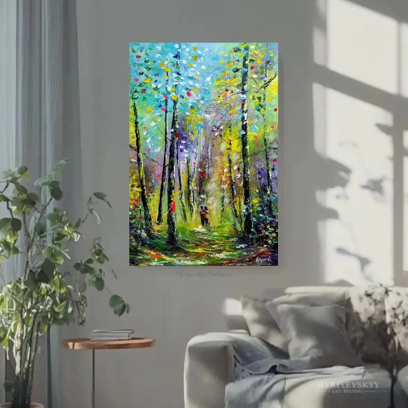 Magical Walk — original impressionist oil painting by Volodymyr Myriyevskyy, 16'' x 24'' (40 cm x 60 cm) — photo 3