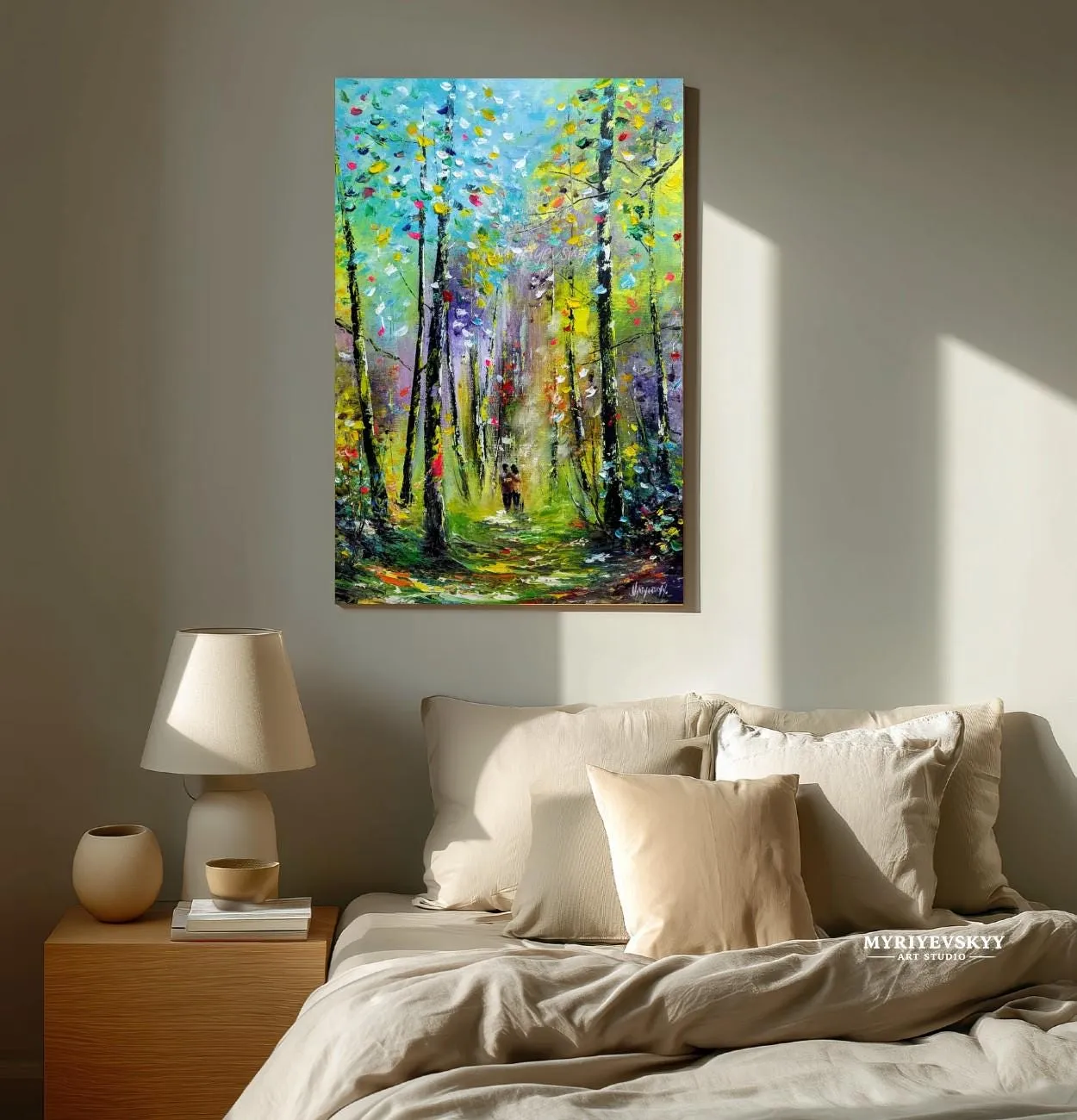 Magical Walk — original impressionist oil painting by Volodymyr Myriyevskyy, 16'' x 24'' (40 cm x 60 cm) — photo 4
