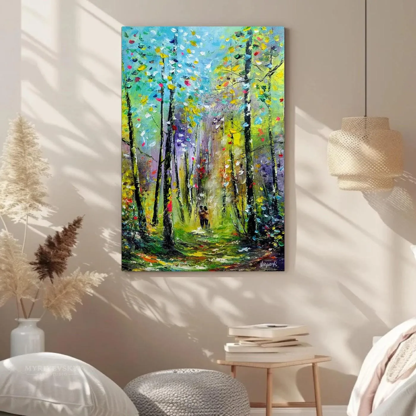 Magical Walk — original impressionist oil painting by Volodymyr Myriyevskyy, 16'' x 24'' (40 cm x 60 cm) — photo 5
