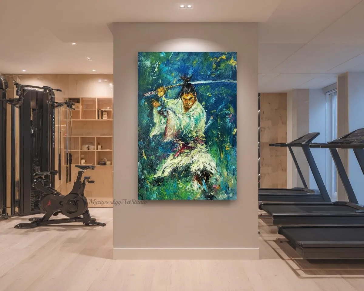 Spirit of the Warrior — original impressionist oil painting by Volodymyr Myriyevskyy, 16''x 24'' (40 x 60 cm), vertical orientation — photo 3
