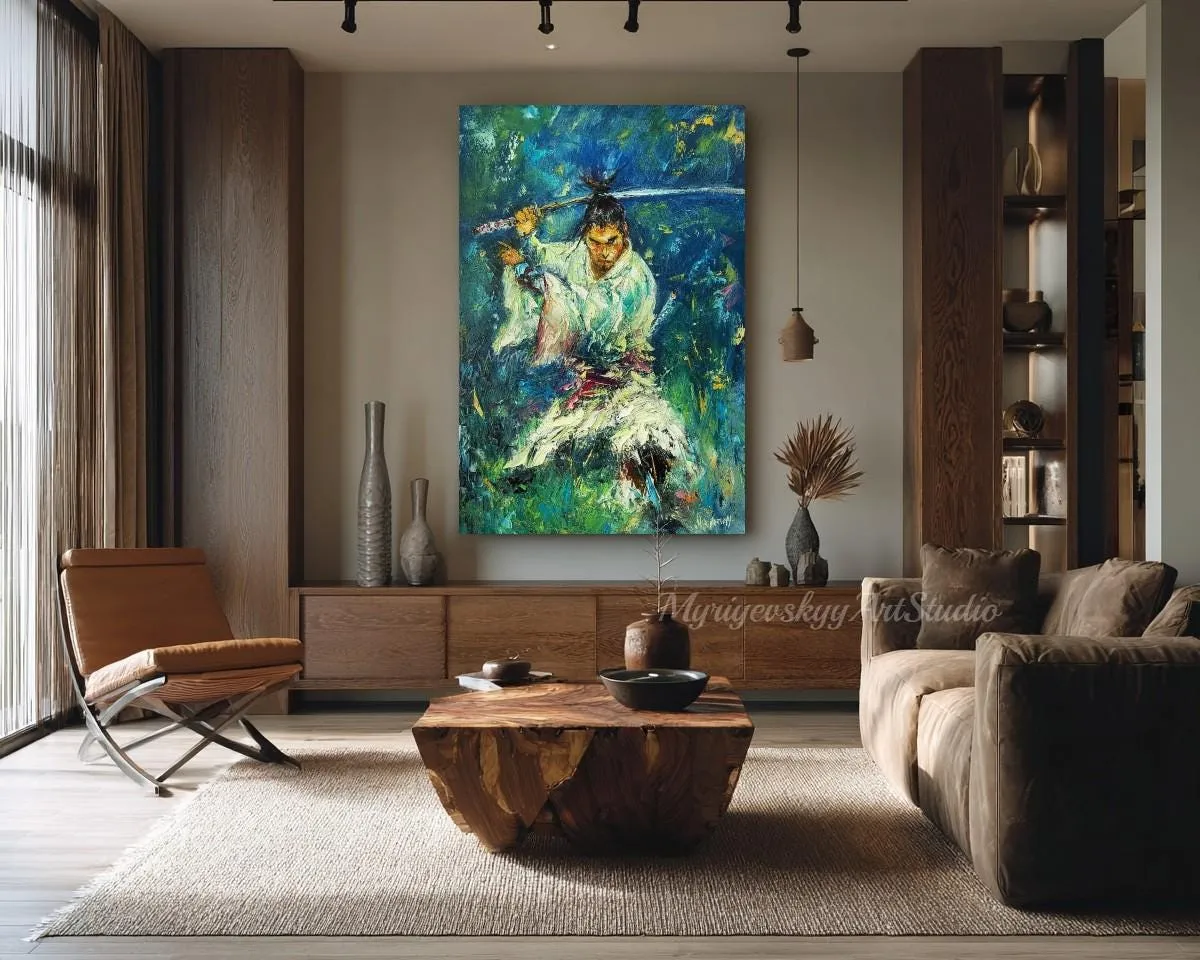Spirit of the Warrior — original impressionist oil painting by Volodymyr Myriyevskyy, 16''x 24'' (40 x 60 cm), vertical orientation — photo 4