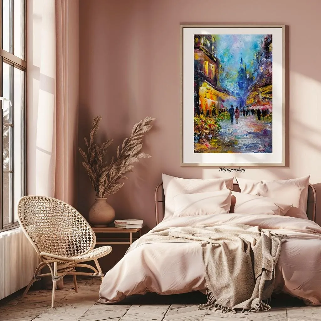 Couple on the Flower Street — original impressionist oil painting by Volodymyr Myriyevskyy, 16''x 24'' (60cm x 40cm) — photo 2