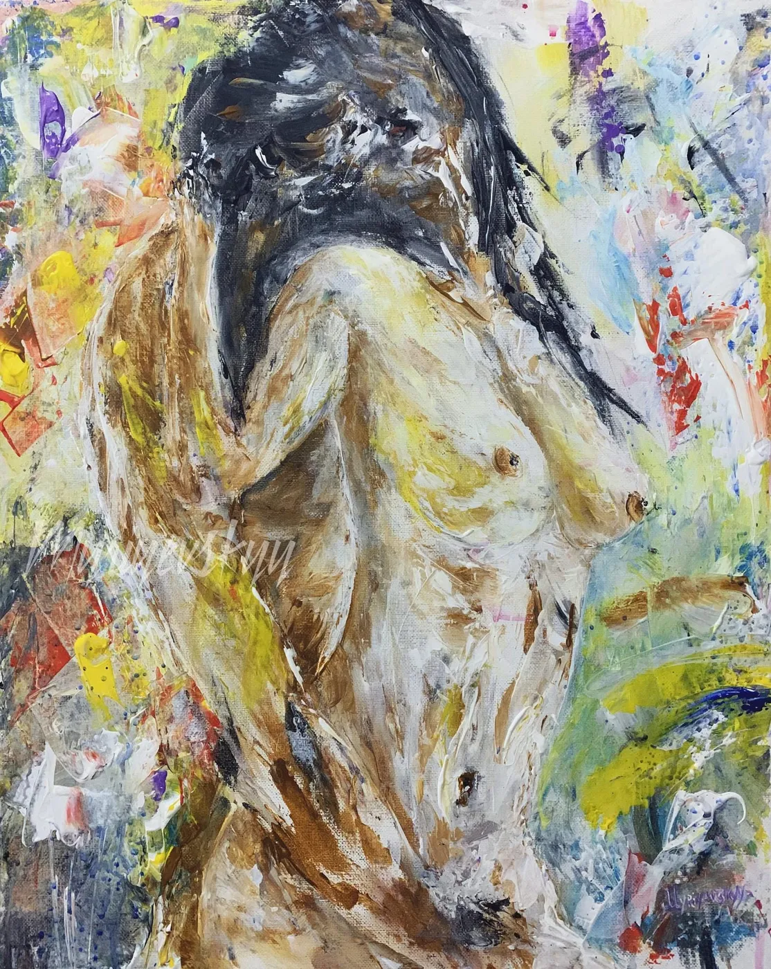 Fusion of souls — original impressionist oil painting by Volodymyr Myriyevskyy, 20''x16'' / 50x40cm