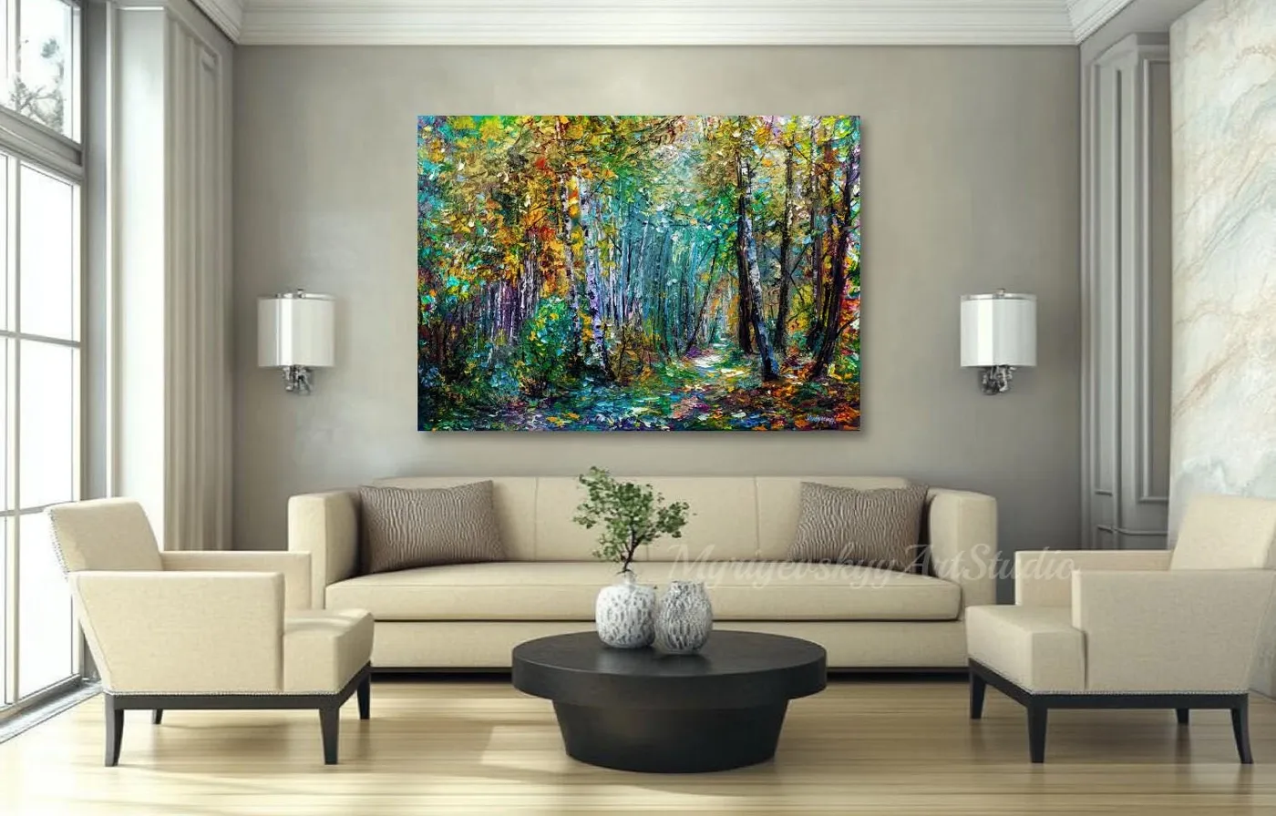 Enchanted Forest — original impressionist oil painting by Volodymyr Myriyevskyy, 28''x 20'' ( 70cm x 50cm ) — photo 4