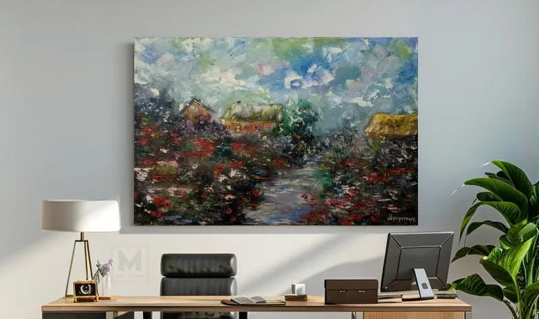 Country Cottages — original impressionist oil painting by Volodymyr Myriyevskyy, 24'' x 16'' / 40cm x 60cm — photo 6