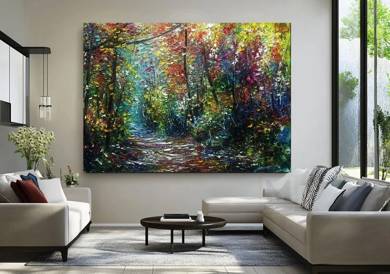 A walk of a thousand shades — original impressionist oil painting by Volodymyr Myriyevskyy, 28"х20" / 50x70cm — photo 6