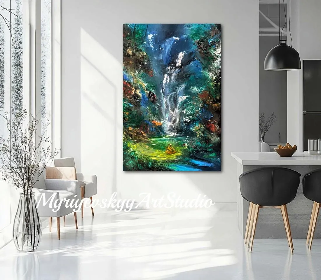 Monk meditating — original impressionist oil painting by Volodymyr Myriyevskyy, 16''x24'' / 60x40cm — photo 2