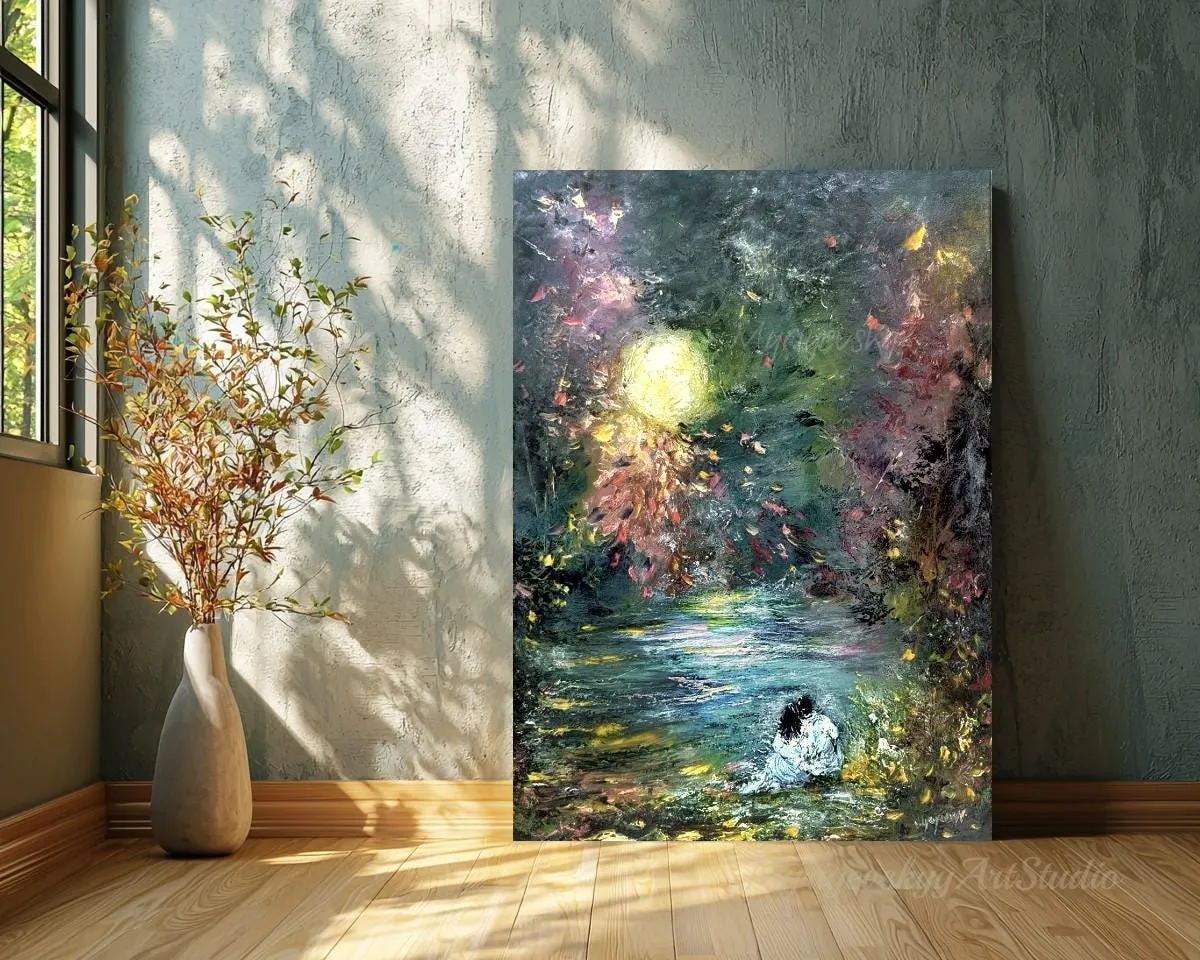 Magic of the Night — original impressionist oil painting by Volodymyr Myriyevskyy, 20''x28'' ( 70x50cm ) — photo 3