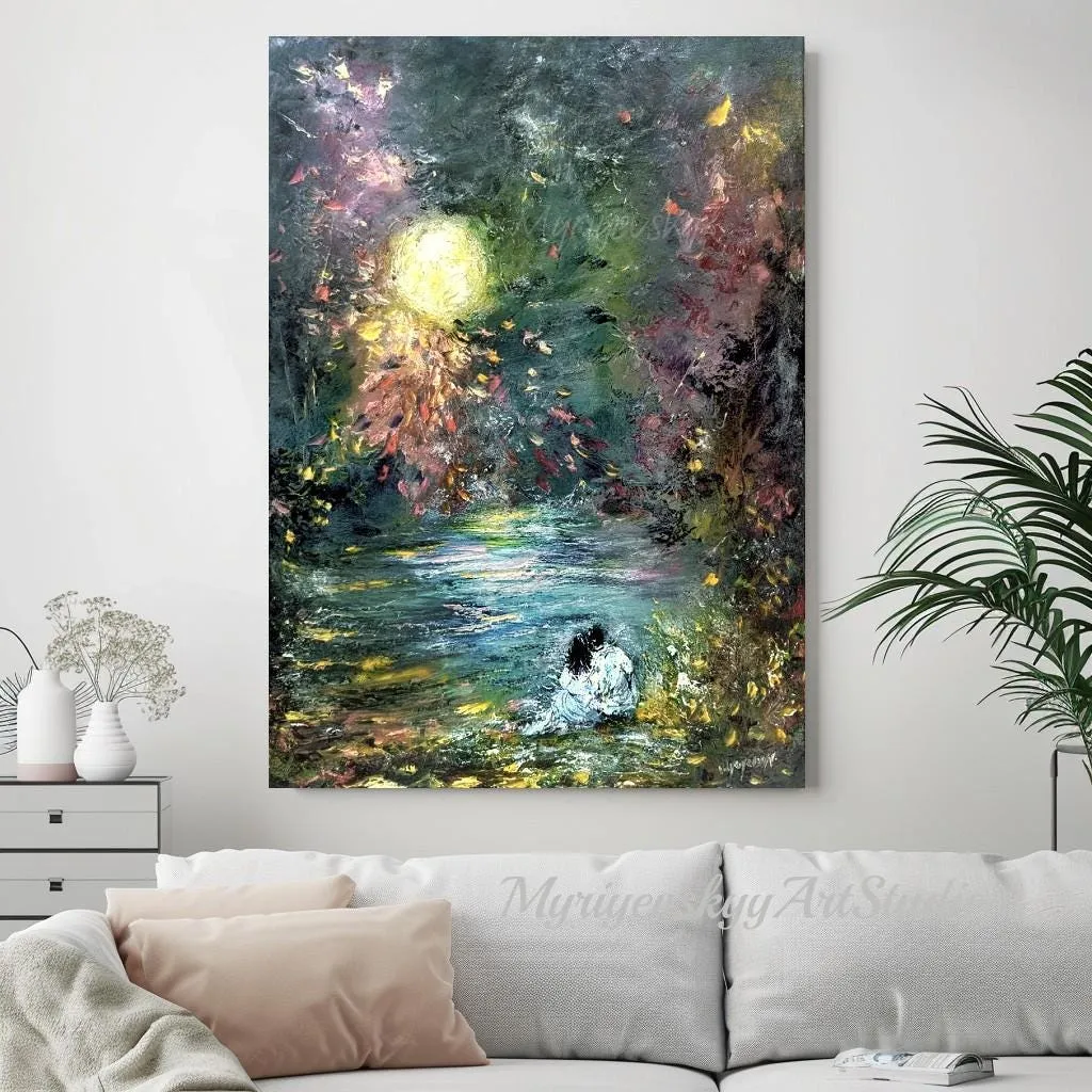 Magic of the Night — original impressionist oil painting by Volodymyr Myriyevskyy, 20''x28'' ( 70x50cm ) — photo 4