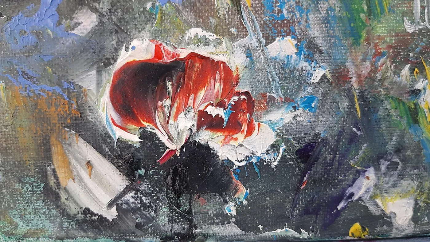 Red Poppies — original impressionist oil painting by Volodymyr Myriyevskyy, 24''x16'' (40x60cm) — photo 3