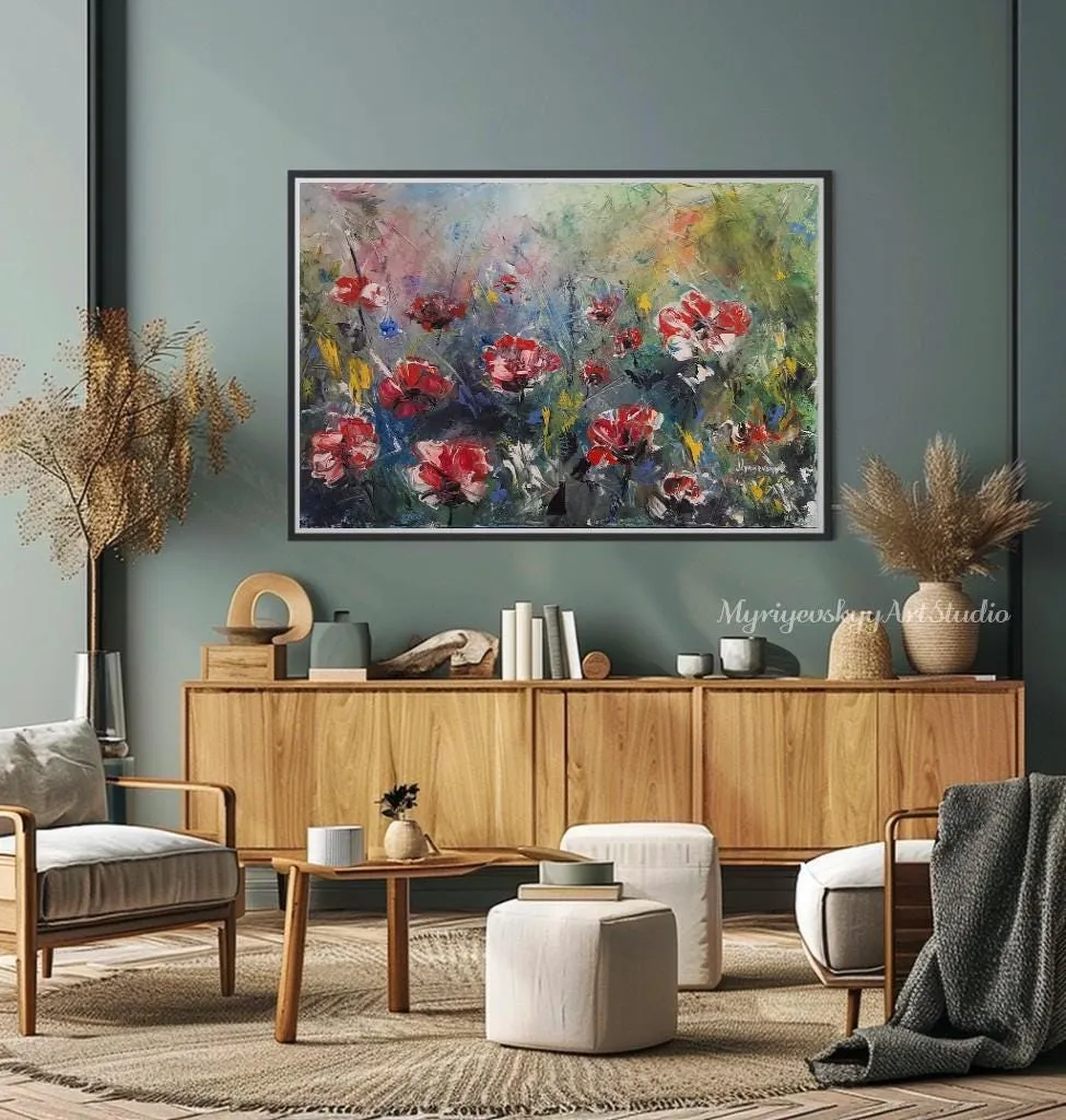 Red Poppies — original impressionist oil painting by Volodymyr Myriyevskyy, 24''x16'' (40x60cm) — photo 4