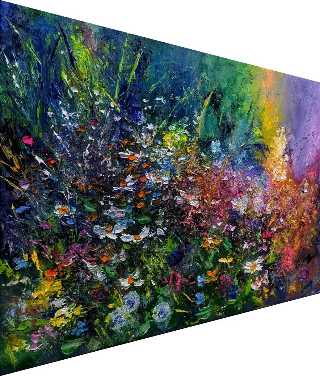Fantasy of Wildflowers — original impressionist oil painting by Volodymyr Myriyevskyy, 28'' x 20'' (70cm x 50cm) — photo 3