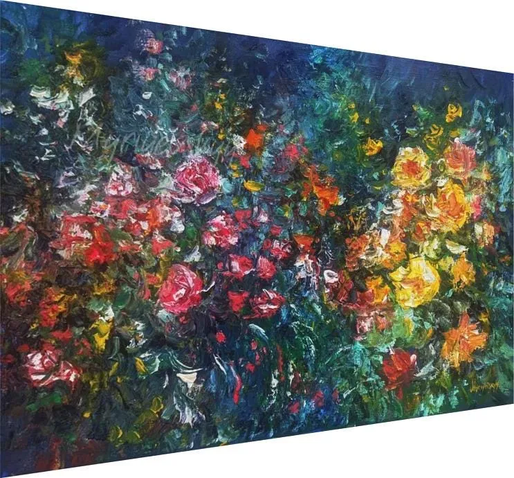 Garden Harmony — original impressionist oil painting by Volodymyr Myriyevskyy, 28'' x 20'' (70cm x 50cm) — photo 3