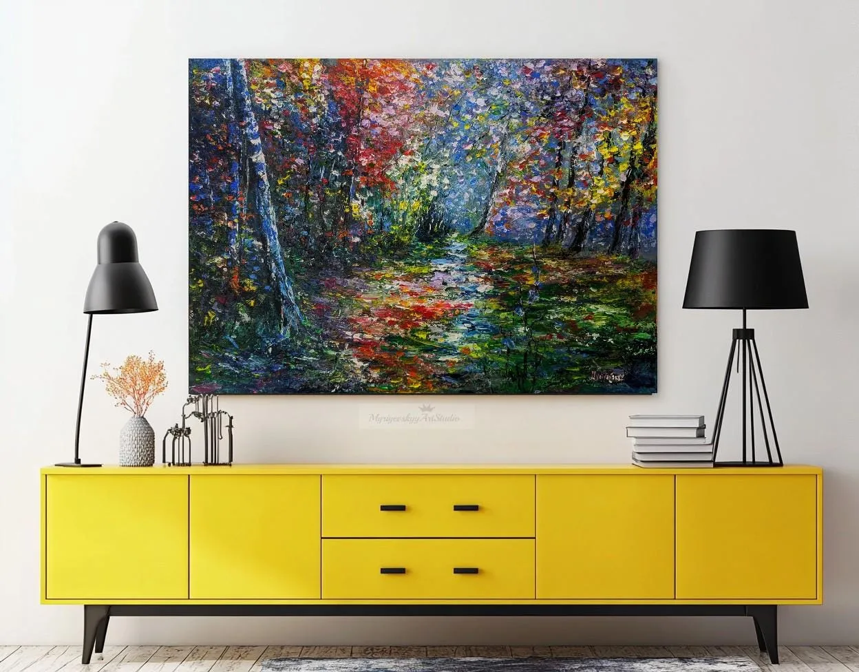 Forest Glade — original impressionist oil painting by Volodymyr Myriyevskyy, 28''x20'' (50x70cm) — photo 4