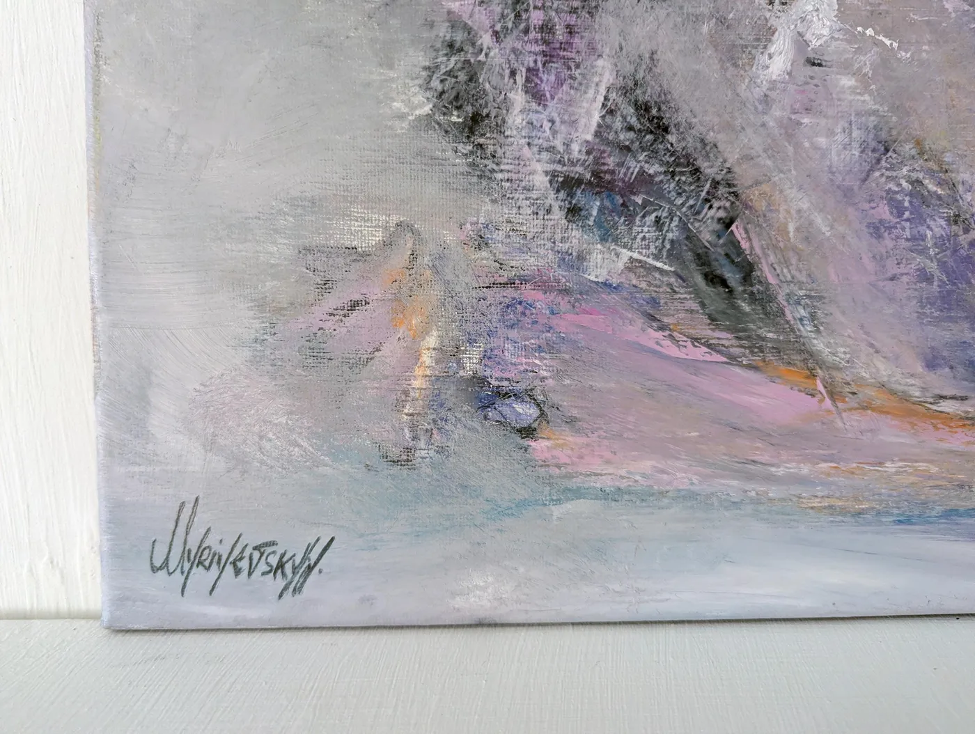 Passion of love — original impressionist oil painting by Volodymyr Myriyevskyy, 28'' x 20'' (7 cm x 50 cm)