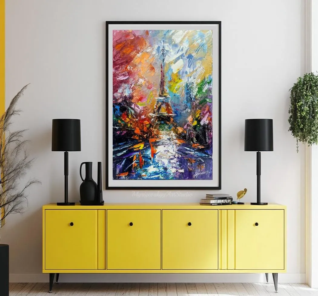 Paris, the City of Lights — original impressionist oil painting by Volodymyr Myriyevskyy, 16''x24'' ( 40x60cm ) — photo 3