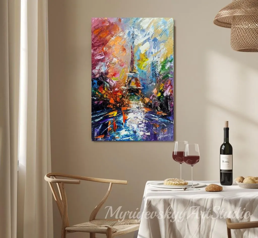 Paris, the City of Lights — original impressionist oil painting by Volodymyr Myriyevskyy, 16''x24'' ( 40x60cm ) — photo 4
