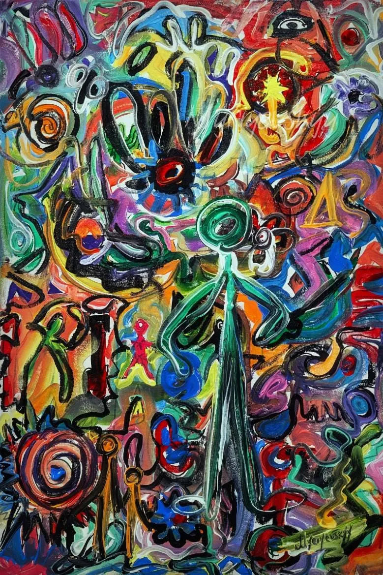 Content and Form — original impressionist oil painting by Volodymyr Myriyevskyy, 16'' x 24'' (40cm x 60cm)