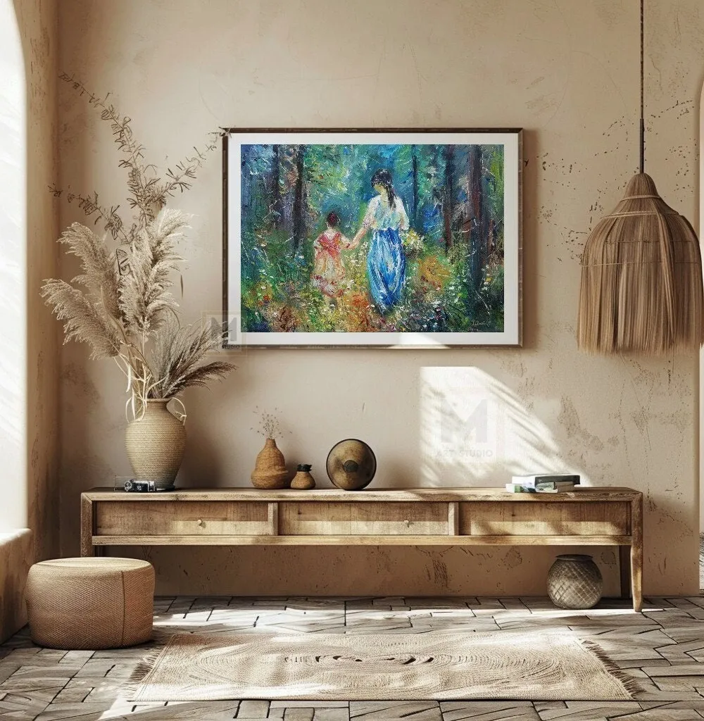 A Walk in the Summer Woods — original impressionist oil painting by Volodymyr Myriyevskyy, 28''x20'' (50cm x 70cm) — photo 2