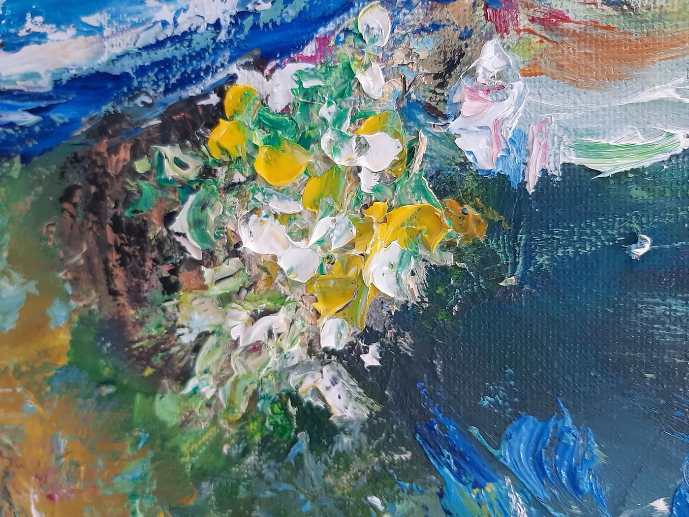 A Walk in the Summer Woods — original impressionist oil painting by Volodymyr Myriyevskyy, 28''x20'' (50cm x 70cm) — photo 3