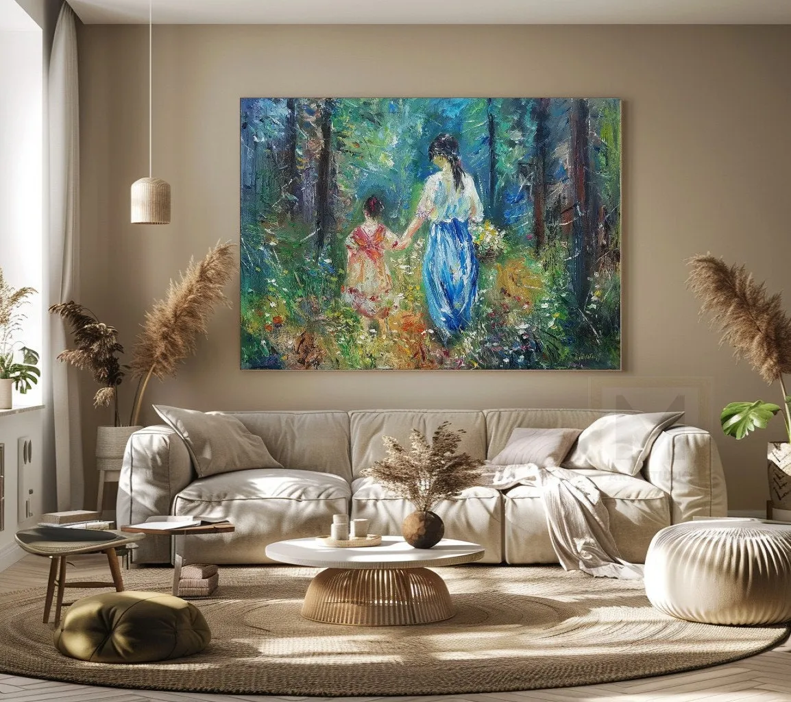 A Walk in the Summer Woods — original impressionist oil painting by Volodymyr Myriyevskyy, 28''x20'' (50cm x 70cm) — photo 5
