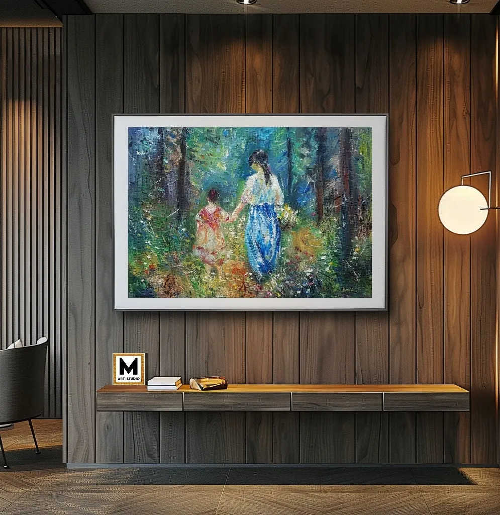 A Walk in the Summer Woods — original impressionist oil painting by Volodymyr Myriyevskyy, 28''x20'' (50cm x 70cm) — photo 6