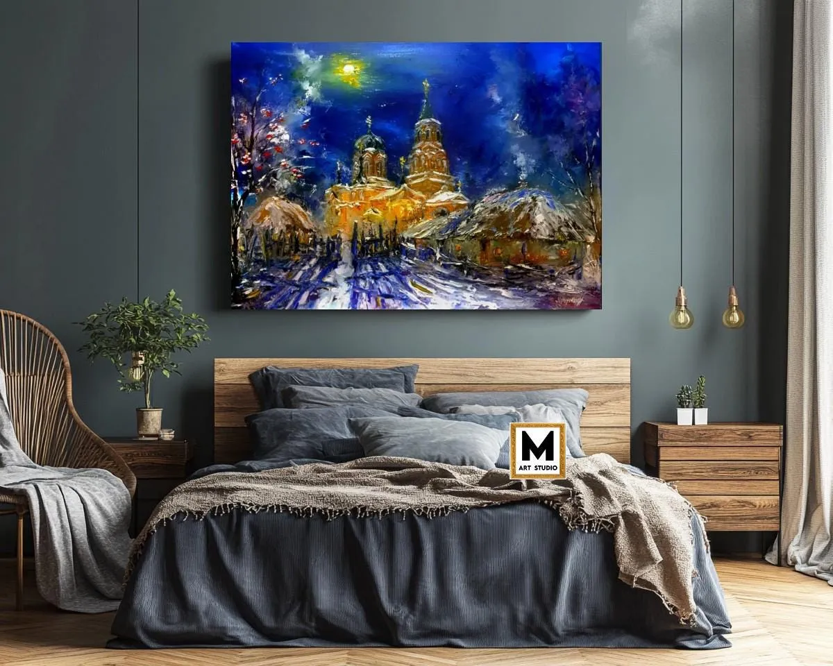 Old Village Church — original impressionist oil painting by Volodymyr Myriyevskyy, 28''x20'' (50x70cm) — photo 6