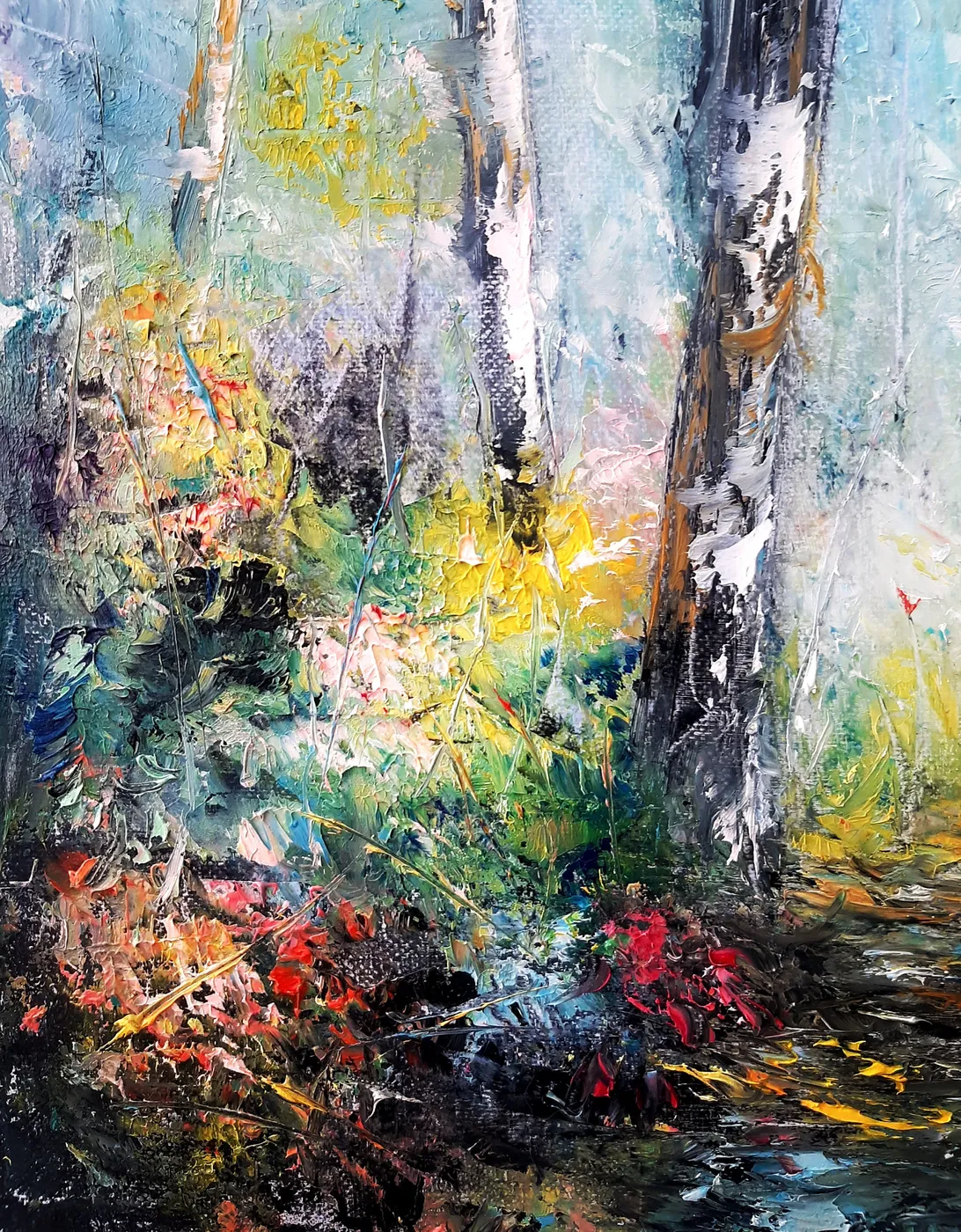Romantic stroll — original impressionist oil painting by Volodymyr Myriyevskyy, 24'' x 20'' (60 x 50 cm) — photo 5