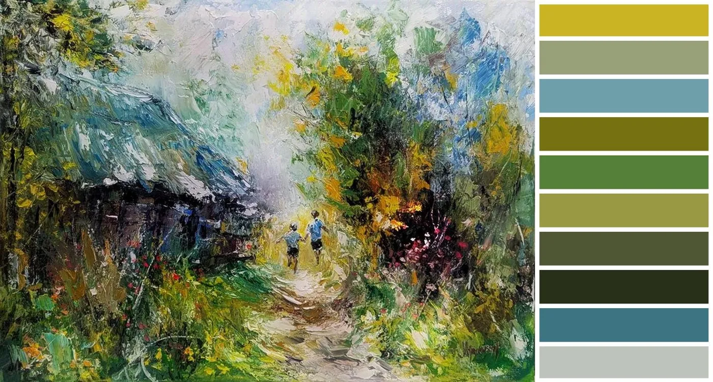 Carefree days of childhood — original impressionist oil painting by Volodymyr Myriyevskyy, 28''x 20'' (70x50 cm) — photo 3