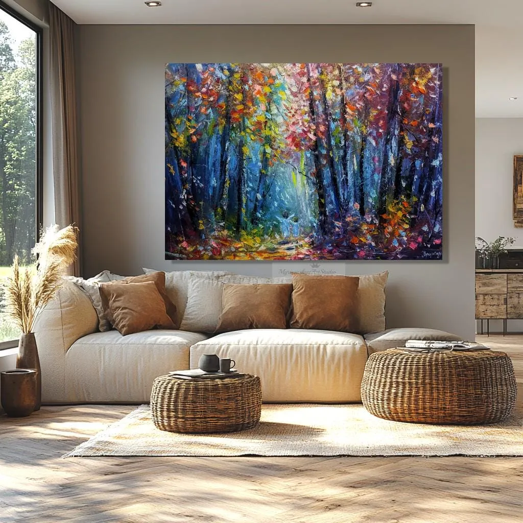Angelic Light in the Forest — original impressionist oil painting by Volodymyr Myriyevskyy, 28'' x 20'' (70 x 50 cm) — photo 5