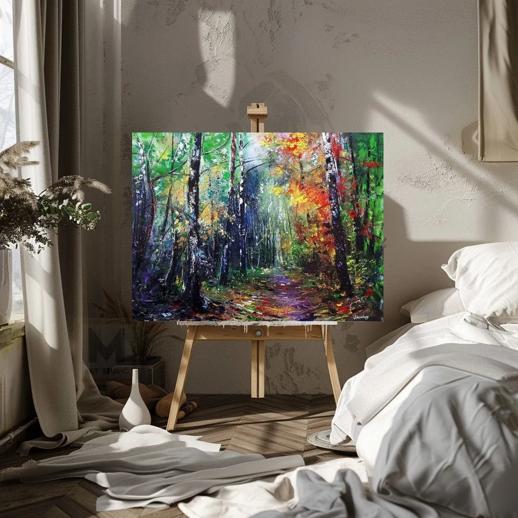 Colorful Woods Walk — original impressionist oil painting by Volodymyr Myriyevskyy, 32''x24'' / 60x80cm — photo 5