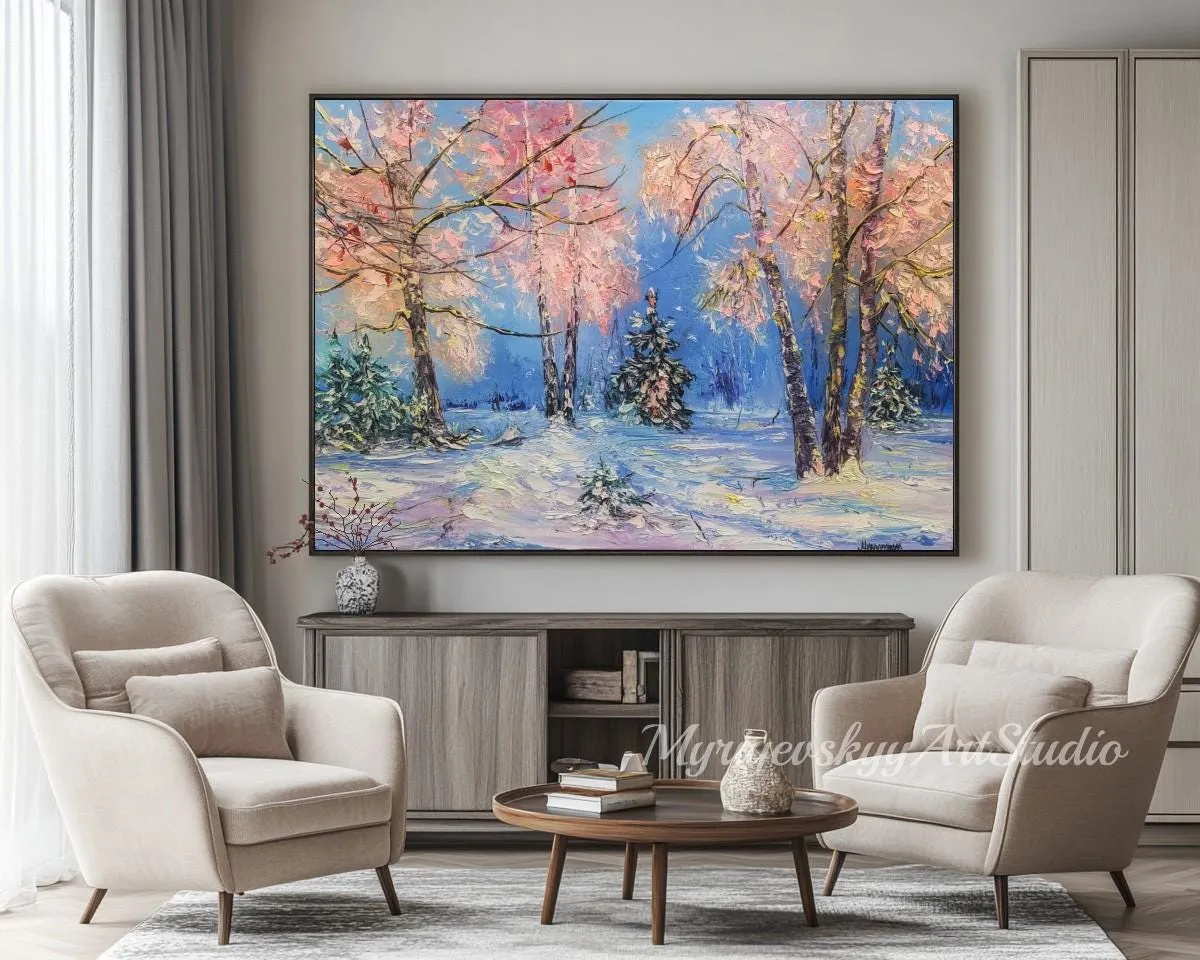 Frosty morning — original impressionist oil painting by Volodymyr Myriyevskyy, 28"х20" (50x70 cm) — photo 3