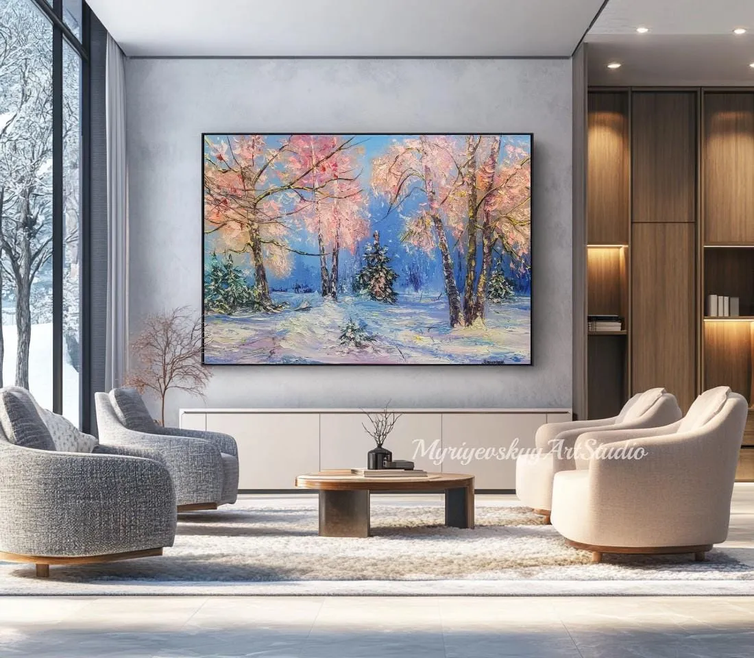 Frosty morning — original impressionist oil painting by Volodymyr Myriyevskyy, 28"х20" (50x70 cm) — photo 6