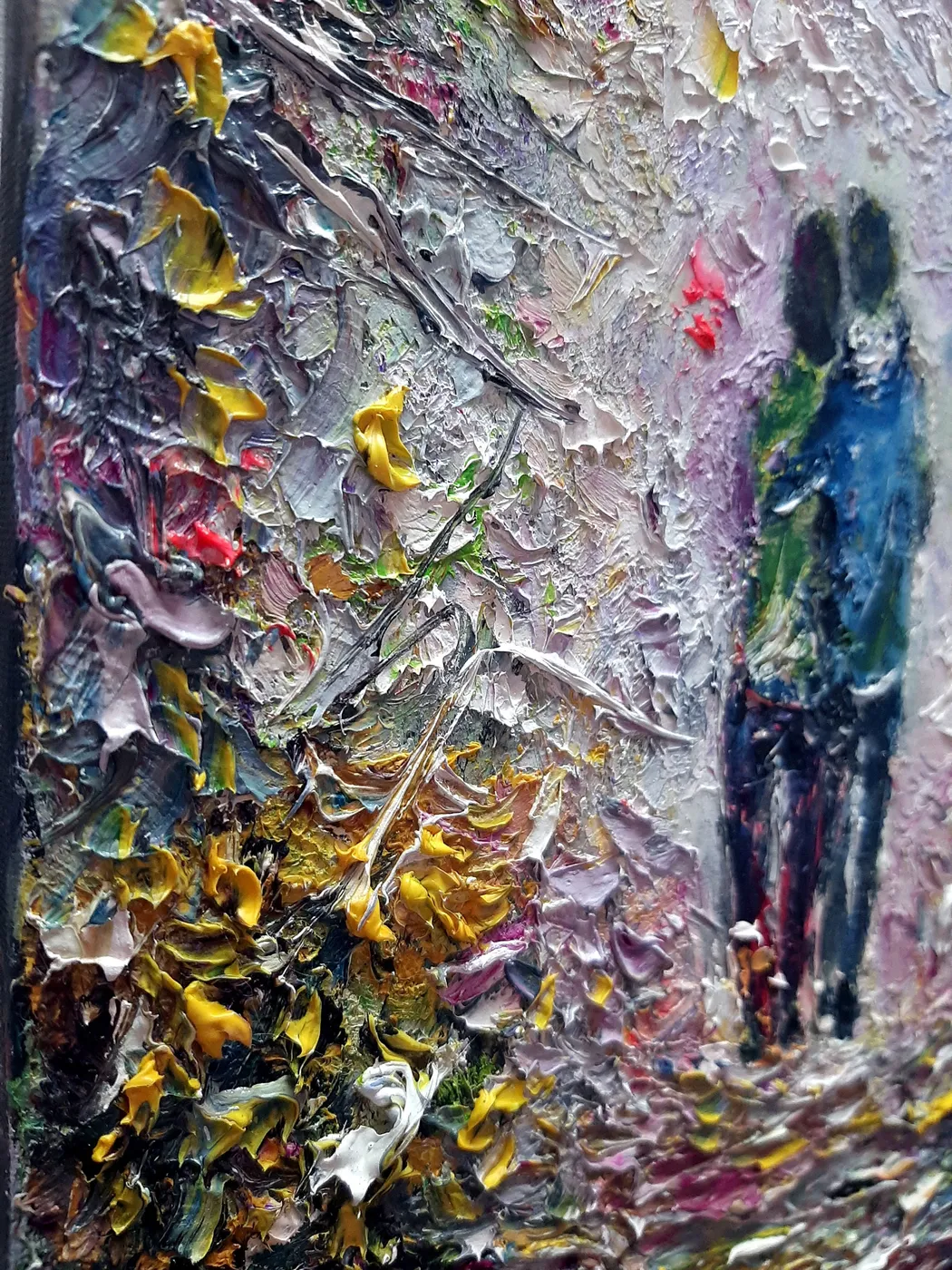 Romantic walk — original impressionist oil painting by Volodymyr Myriyevskyy, 23.62'' x 15.75'' ( 60 cm x 40 cm ) — photo 4