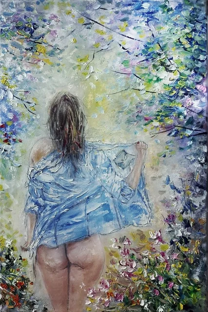 Fantasy — original impressionist oil painting by Volodymyr Myriyevskyy, 40 × 60 cm (16″ × 24″)