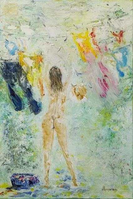 Between Wind and Silence — original impressionist oil painting by Volodymyr Myriyevskyy, 40 × 60 cm (16″ × 24″)
