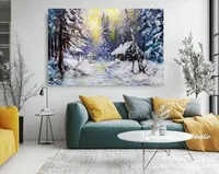 Cabin in the Snowbound Forest — original impressionist oil painting by Volodymyr Myriyevskyy, 60 × 40 cm (24″ × 16″) — photo 3