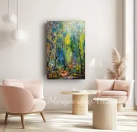 Sunlit Birch Forest Path — original impressionist oil painting by Volodymyr Myriyevskyy, 40 × 60 cm (16″ × 24″) — photo 4