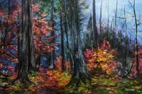 Enchanted Dark Forest — original oil painting by Volodymyr Myriyevskyy