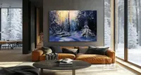Winter Forest, Snow-Covered Fir — original impressionist oil painting by Volodymyr Myriyevskyy, 60 × 40 cm (24″ × 16″) — photo 4