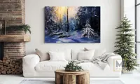 Winter Forest, Snow-Covered Fir — original impressionist oil painting by Volodymyr Myriyevskyy, 60 × 40 cm (24″ × 16″) — photo 5
