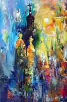 Holy Trinity — original impressionist oil painting by Volodymyr Myriyevskyy, 40 × 60 cm (16″ × 24″) — photo 1