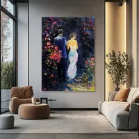 Evening Stroll — original impressionist oil painting by Volodymyr Myriyevskyy, 50 × 70 cm (20″ × 28″) — photo 2
